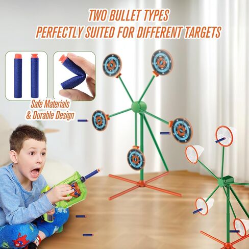RD-8 Toy Blaster Gun Set, Foam Darts Fit for Nerf Guns for Kids Ages 8-12, Long Range Rotating Barrel, Fun Indoor & Outdoor Shooting Game, Gift for Boys Ages 5 6 7 8 9 10 12 in Saudi Arabia