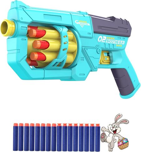 RD-8 Toy Blaster Gun Set, Foam Darts Fit for Nerf Guns for Kids Ages 8-12, Long Range Rotating Barrel, Fun Indoor & Outdoor Shooting Game, Gift for Boys Ages 5 6 7 8 9 10 12 in Saudi Arabia