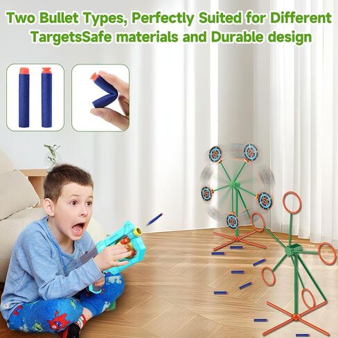 RD-8 Toy Blaster Gun Set, Foam Darts Fit for Nerf Guns for Kids Ages 8-12, Long Range Rotating Barrel, Fun Indoor & Outdoor Shooting Game, Gift for Boys Ages 5 6 7 8 9 10 12 in Saudi Arabia
