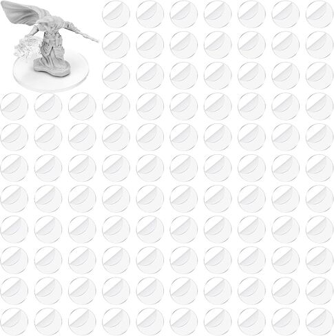 100Pcs Round Clear Plastic Model Bases 30mm/1.18 inch Wide 2mm Thick for Gaming Miniatures or Wargames Role Playing Board Game Figure Toy (100PCS-30mm-Clear) in Kuwait