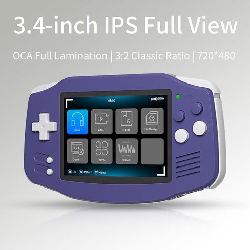 RG34XX Console Handheld Game Console 3.4 بوصة 720*480 شاشة IPS مدمجة في 32G+128G CARD CARD CARD VIDEO VIDEO DOMESS 3500MAH LITHIUM BUTTIONS تدعم متعددة أجهزة محاكاة عادية RG34XX Game Console (Purple) in Saudi Arabia