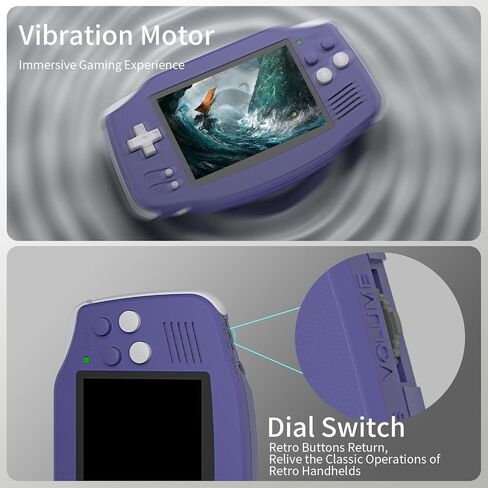 RG34XX Console Handheld Game Console 3.4 بوصة 720*480 شاشة IPS مدمجة في 32G+128G CARD CARD CARD VIDEO VIDEO DOMESS 3500MAH LITHIUM BUTTIONS تدعم متعددة أجهزة محاكاة عادية RG34XX Game Console (Purple) in Saudi Arabia