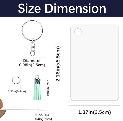 240 Pcs metal Sublimation Keychain Blanks Bulk,rectangle Sublimation Ornament Blanks key chain,Double Sided Sublimation Blanks Keychain Heat Transfer Keychain Blanks with Tassels in Saudi Arabia