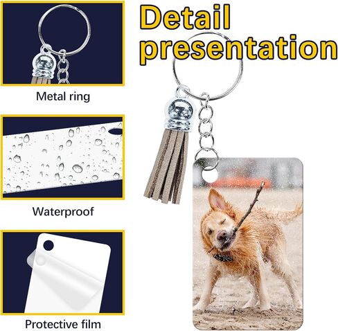 240 Pcs metal Sublimation Keychain Blanks Bulk,rectangle Sublimation Ornament Blanks key chain,Double Sided Sublimation Blanks Keychain Heat Transfer Keychain Blanks with Tassels in Saudi Arabia