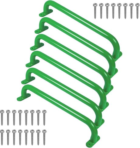 6 قطع من مقابض الأمان المعدنية الحمراء لملحقات الملاعب الخارجية - مقابض مجموعة اللعب، مجموعات التأرجح، قضبان الإمساك المرفقة، مقابض يد الأطفال، شريط القرد للمسرح، بيت الشجرة، صالة الألعاب الرياضية في الغابة in Kuwait