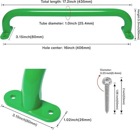 6 قطع من مقابض الأمان المعدنية الحمراء لملحقات الملاعب الخارجية - مقابض مجموعة اللعب، مجموعات التأرجح، قضبان الإمساك المرفقة، مقابض يد الأطفال، شريط القرد للمسرح، بيت الشجرة، صالة الألعاب الرياضية في الغابة in Kuwait