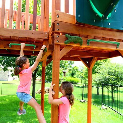 6 قطع من مقابض الأمان المعدنية الحمراء لملحقات الملاعب الخارجية - مقابض مجموعة اللعب، مجموعات التأرجح، قضبان الإمساك المرفقة، مقابض يد الأطفال، شريط القرد للمسرح، بيت الشجرة، صالة الألعاب الرياضية في الغابة in Kuwait