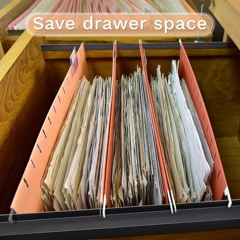 Tenare 4 Pieces Hanging File Rails PVC Black File Rails Hanging System Keeping Your Folders Neat and Organized(1/2 Inch Drawer Sides 24 Inch Long) in Saudi Arabia