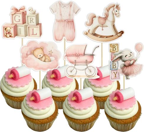 ephlyn 36pcs baby boy cupcake topcake topcake decorations duth dearm for boy bear ste a boy cupcake decorations for baby boys birmility party cake cake cake blue in Kuwait