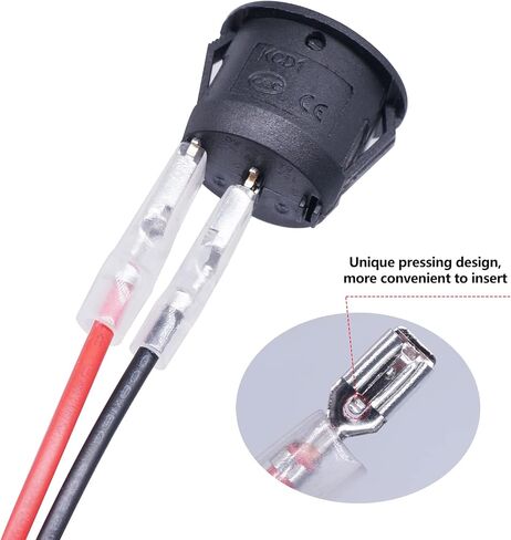 Twidec/5Pcs Rocker Switch AC 6A/250V 10A/125V SPST 2 Pins 2 Position ON/Off Car Boat Square Black Rocker Switch Toggle with Pre-soldered Wires KCD1-1-101-ON-OFF-X in Saudi Arabia