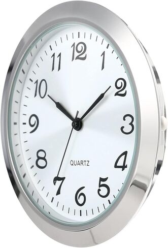 Hicarer 2-1/8 Inch (55 mm) Quartz Clock Insert, Zinc-alloy Metal Case, Arabic Numeral, White Face (Gold) in Kuwait