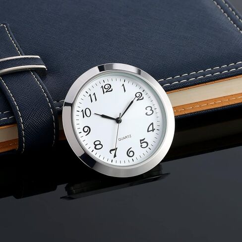 Hicarer 2-1/8 Inch (55 mm) Quartz Clock Insert, Zinc-alloy Metal Case, Arabic Numeral, White Face (Gold) in Kuwait