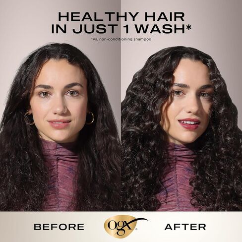 OGX Nourishing + Coconut Milk Moisturizing Shampoo for Strong & Healthy Hair, with Coconut Milk, Coconut Oil & Egg White Protein, Paraben-Free, Sulfate-Free Surfactants, 25.4 fl oz in Kuwait