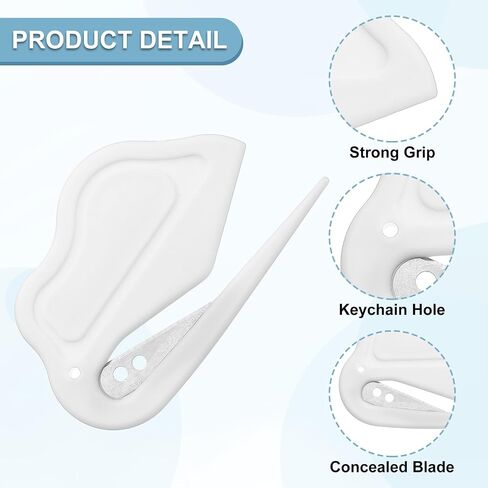 PATIKIL Letter Opener Envelope Slitter, 6Pcs Mail Slitter Safe Mail Opener for Women Paper Postal Package Home Office, White in Saudi Arabia