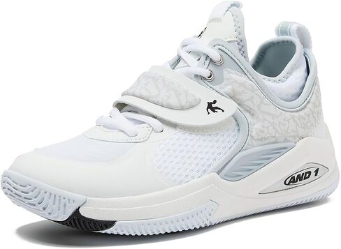 AND1 Gamma 4.0 SS Boys & Girls Basketball Shoes, Kids Youth Cool Basketball Sneakers with Strap - White/Dark Pink, 6 Big Kid in Saudi Arabia
