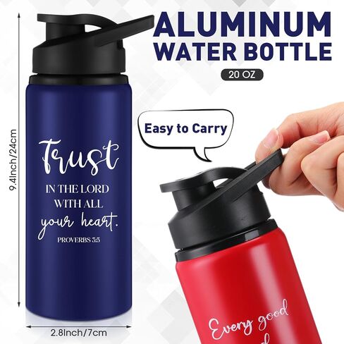 10 Pcs Christian Water Bottles Bulk Religious Aluminum Sports Water Bottles with Snap Lids Multicolor Outdoor Leakproof Reusable Water Bottles for Gym Travel Camping Gym Hiking Fishing in Saudi Arabia