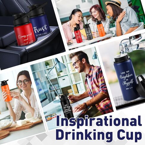 10 Pcs Christian Water Bottles Bulk Religious Aluminum Sports Water Bottles with Snap Lids Multicolor Outdoor Leakproof Reusable Water Bottles for Gym Travel Camping Gym Hiking Fishing in Saudi Arabia