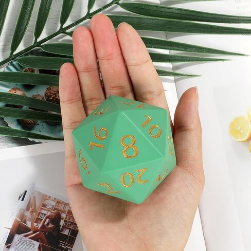 55 ملم عملاق D20 DND ، 20 من جانب الراتنج D&D النرد مع الحقيبة المخملية ، زهر التيتان متعدد السطوح المحددة للأبراج المحصنة والتنين ، RPG ، MTG Tabletop Games (Black) in Kuwait