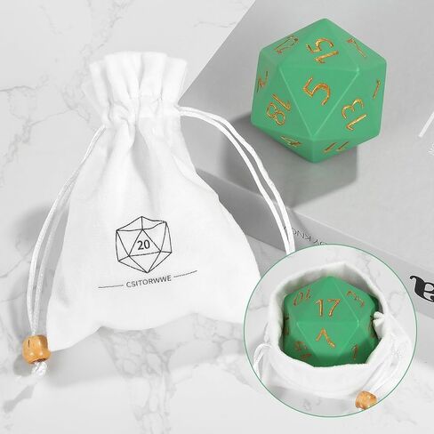 55 ملم عملاق D20 DND ، 20 من جانب الراتنج D&D النرد مع الحقيبة المخملية ، زهر التيتان متعدد السطوح المحددة للأبراج المحصنة والتنين ، RPG ، MTG Tabletop Games (Black) in Kuwait
