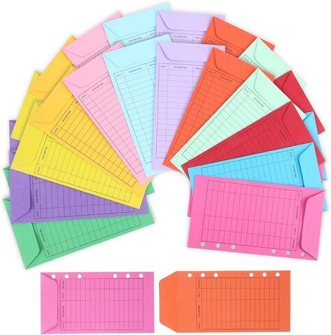 48pcs مظاريف نقدية للميزنة ، مظاريف أموال A6 للحشو النقدي مع ورقة الميزانية ، مظروف توفير المال لتتبع توفير الأموال ، مظروف التوفير القابل لإعادة الاستخدام ، تخطيط عمودي ، 12 لونًا متنوعًا in Kuwait