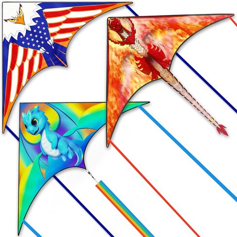 Kites for Kids Ages 4-8 & 8-12，Large Delta Kites for Adults, Beach Kite, Kids Kites Easy to Fly, Best Kites for Boys and Girls, Perfect for Beginners, Gifts for Holiday Easter Festival (Eagle Flag) in Saudi Arabia