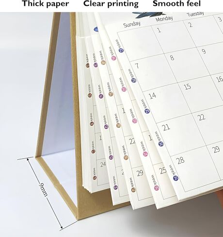 2025 New Year Desk Calendar,Multifunctional Standing Flip 12 Month Desk Calendar, from January 2025 to December 2025,Highlight Holidays,To-do List,Thick Paper Planning Calendar with Pocket for Each Month & Memo Pad & Sticky Notes, for Home or Office in Saudi Arabia