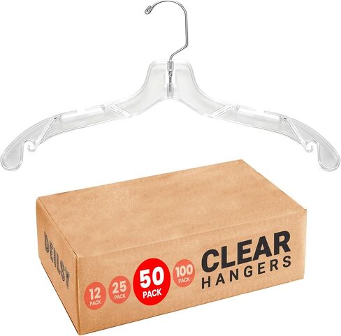 Clear Plastic Hangers 12 Pack Shirt Hangers Clear Plastic Hangers Crystal for Clothes Hangers - Hangers Space Saving Heavy Duty - Durable Shirt & Coat Hangers Closet Hangers Dress Hangers in Kuwait