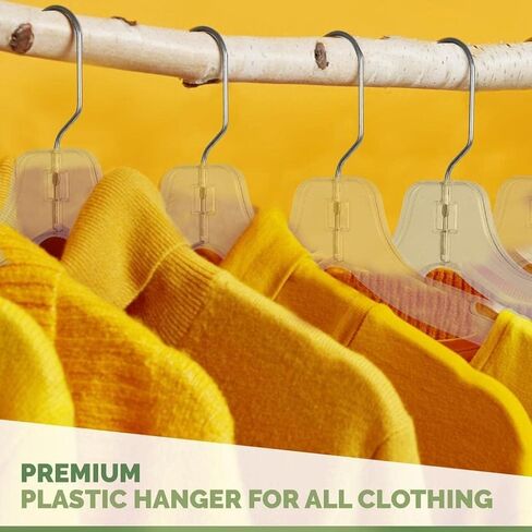 Clear Plastic Hangers 12 Pack Shirt Hangers Clear Plastic Hangers Crystal for Clothes Hangers - Hangers Space Saving Heavy Duty - Durable Shirt & Coat Hangers Closet Hangers Dress Hangers in Kuwait
