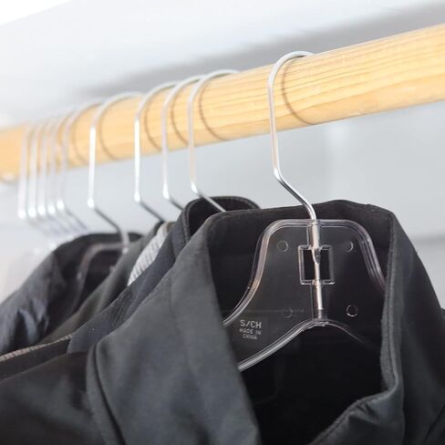 Clear Plastic Hangers 12 Pack Shirt Hangers Clear Plastic Hangers Crystal for Clothes Hangers - Hangers Space Saving Heavy Duty - Durable Shirt & Coat Hangers Closet Hangers Dress Hangers in Kuwait