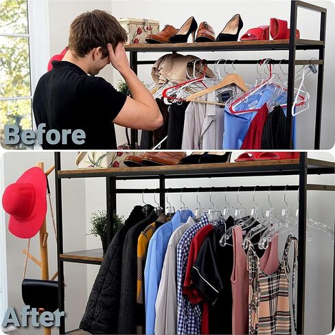Clear Plastic Hangers 12 Pack Shirt Hangers Clear Plastic Hangers Crystal for Clothes Hangers - Hangers Space Saving Heavy Duty - Durable Shirt & Coat Hangers Closet Hangers Dress Hangers in Kuwait