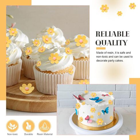 Weysat 50 Pcs Flatback Resin Daisy Flower Charms Mini Resin Flower Beads Daisy Sunflowers Mixed Sizes Slime Charms Embellishment for Craft DIY Scrapbook Hair Clip Pin Phone Case Decor(White) in Saudi Arabia