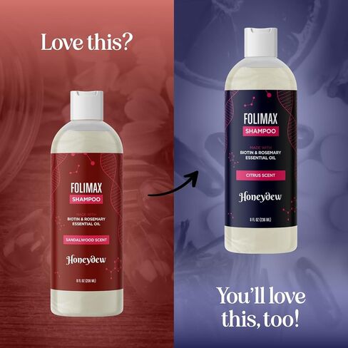 Folimax Biotin Shampoo for Thinning Hair - Thickening Shampoo with Biotin Zinc and Rosemary Oil for Hair Growth - Vegan Sulfate and Paraben Free Volumizing Shampoo for Fine Hair (Sandalwood Scent) in Kuwait