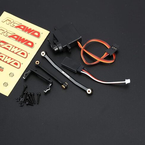 RCAWD for FCX24 FCX18 30% Upgrades RC Servo Seat & 1kg Metal Servo Set & Steering Linkage & 21T Servo Arm Parts for FMS Power Wagon Smasher Lemur K5 Blazer & LC80 Hilux ROCHOBBY Magnum K10 Black in Kuwait