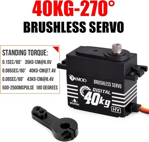 1/10 RC Servo 40KG High Torque Servo HV RC Steering Servo Motor [Powerful & Fast, Programmable] Full Metal Gear Waterproof Brushless Digital Servo for 1/8 1/10 RC Car Boat Crawler, 180 Degree in Saudi Arabia