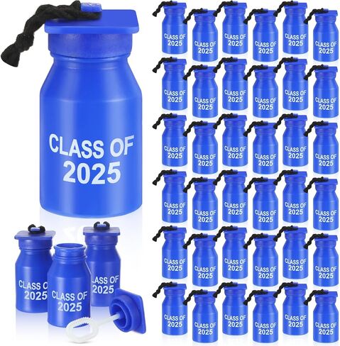 36 Pcs 2025 Graduation Bubble Bottles, 0.6oz Mini Bubble Bottles with Cap Wand, Refillable, Black, Graduation Party Favors for Guests, Boys Girls, Adults, Unisex in Saudi Arabia