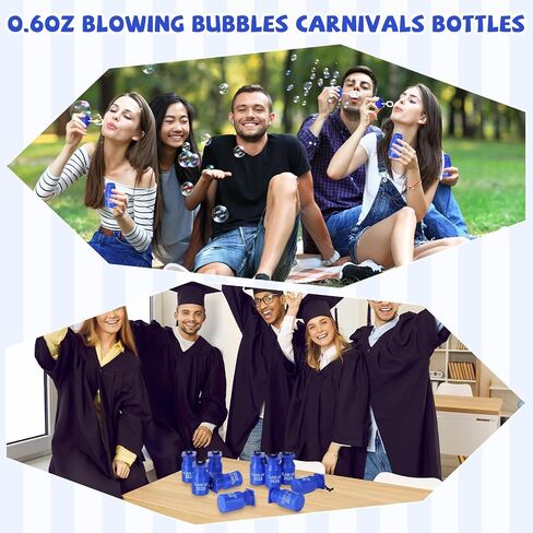 36 Pcs 2025 Graduation Bubble Bottles, 0.6oz Mini Bubble Bottles with Cap Wand, Refillable, Black, Graduation Party Favors for Guests, Boys Girls, Adults, Unisex in Saudi Arabia