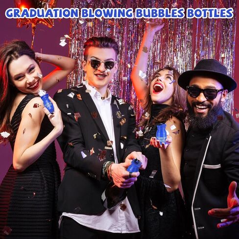 36 Pcs 2025 Graduation Bubble Bottles, 0.6oz Mini Bubble Bottles with Cap Wand, Refillable, Black, Graduation Party Favors for Guests, Boys Girls, Adults, Unisex in Saudi Arabia