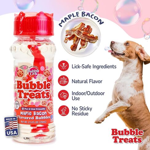 Maple Bacon (2.5 Fl Oz, Pack of 1), Edible Bubbles for Kids and Dogs, Premium Natural Flavored Bubble Solution, and Refillable Bubble Solution in Saudi Arabia