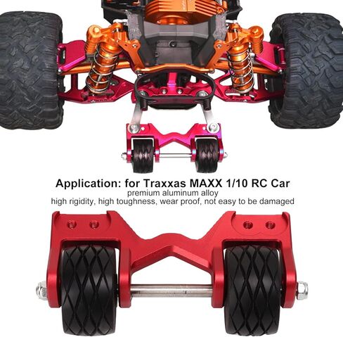 Diydeg Wheelie Bar, Professional High Performance Aluminum Alloy Adjustable RC Wheelie Bar and Front Stand Up Wheel, Head Up Wheel Wheelie Bar Kit Upgrades Accessories for Traxxas in Saudi Arabia