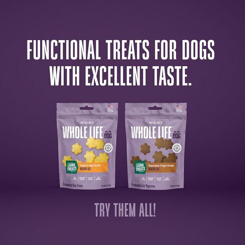 Whole Life Pet Human Grade Probiotic Dog Treats - Pumpkin & Yogurt – Easy Digestion, Firmer Stool, Sensitive Stomachs - Made in The USA in Saudi Arabia