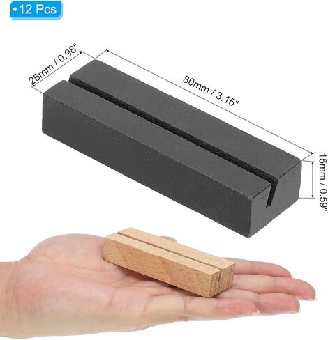 PATIKIL Wood Place Card Holder, 12Pcs Table Sign Holder Table Number Holders Name Card Stands for Photo Menu Display Wedding Ceremony Birthday Party Decorations, Blue in Kuwait