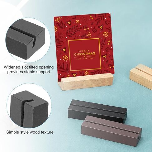 PATIKIL Wood Place Card Holder, 12Pcs Table Sign Holder Table Number Holders Name Card Stands for Photo Menu Display Wedding Ceremony Birthday Party Decorations, Blue in Kuwait