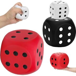 3 PCS Jumbo Foam Dice ، Garge Leaft Leaft Big Dice ، Soft Squeeze Squishy Giant 6 Side Dot Cube for Family Game Classroom Party Forms ، حجم متنوع 2.36 "، 3.94" ، 5.91 "