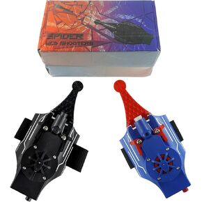 Spider Silk Launcher for Kids ، Web Shooters- USB Type C Charging ، مسافة إطلاق 8 أقدام- يمكنها الحصول على كائنات صغيرة من أوضاع اللعب (أسود)