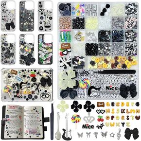 2280pcs junk case charms kit ، y2k nail phone cases charms bow flower letter stin esins expeds for diy craft scrapbooking mowner