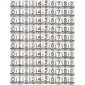 100 PCS Metal Numeric Beads Square 0-9 Numbers Bracelet Cubes Jewelry Making Keychain Earrings Crafts Crochet DIY Gift Projects 7x7mm for Name Bracelets Necklaces Decorative Pendants