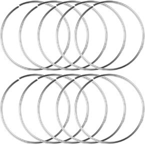 MABOR 10 PCS 3 بوصة حلقات معدنية للحرف الفضية الأطواق الزهرية MACRAME HOOPS RINGS MACRAME Supplies لـ DIY Crafts Macrame Dream Casher Supplies (Silver)