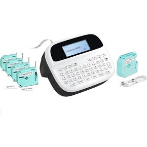Label Maker Machine with-Tapes, Inkless Rechargeable Labeling Machine with Backlit LCD, M950 Handheld Label Printer, 4-Pack MZ Label Tapes