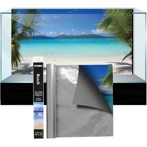 SPORN Aquarium Background, Static Cling, Beach 24" x 12"