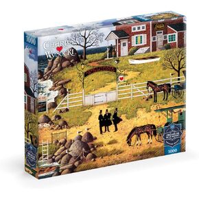ألعاب Buffalo - SAPPHIRE SELECT - Charles Wysocki - صياغة الخطة - ألغاز Jigsaw 1000 - تحدي وممتع - لوحة ألغاز أساسية زرقاء - مربع عرض للهدية - ملصق بالحجم الكامل مدرج